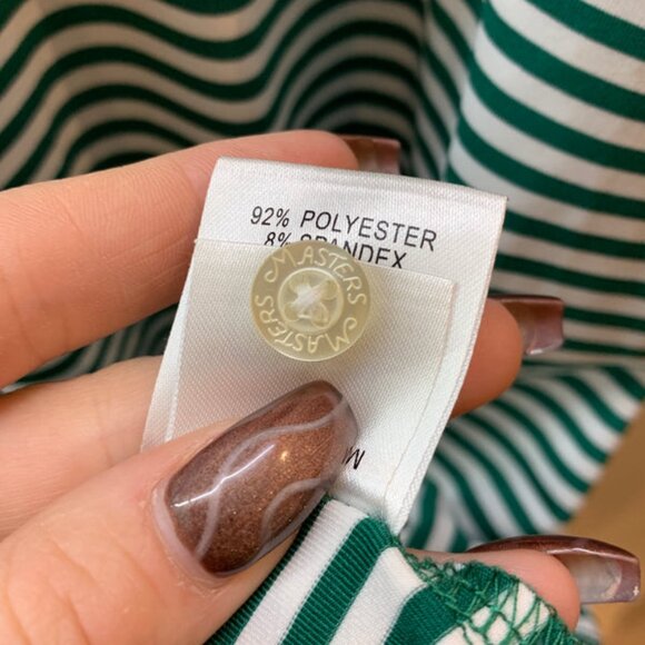 Masters Tech Golf Polo Shirt Green Stripes - Men's Size XXL - Picture 8 of 11